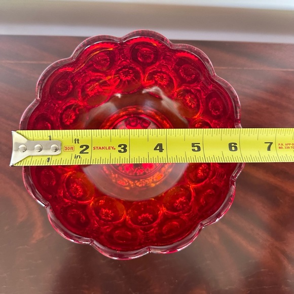 Amberina L.E. Smith Moon and Star Candy Trinket Dish Mid Century Art Glass - Picture 7 of 7